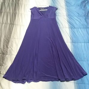 Calf-Length Flowy Plum Dress